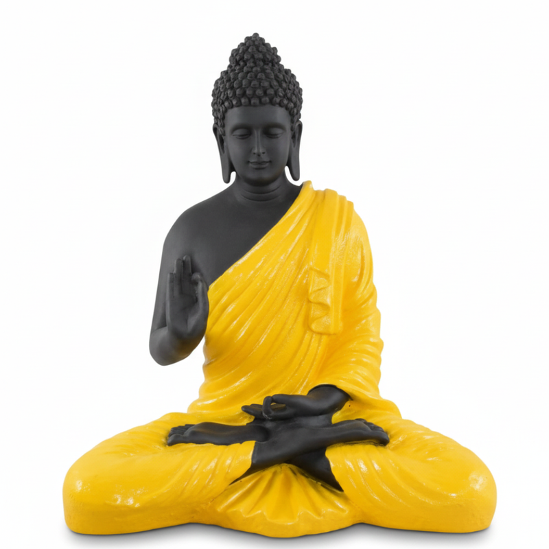 Black & Yellow Meditation Buddha Statue