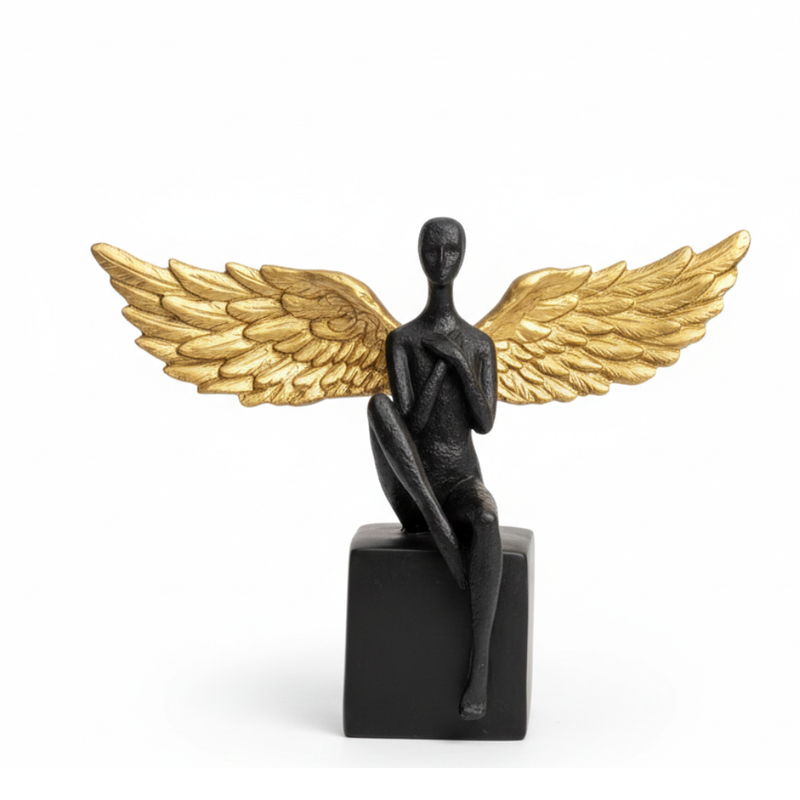 Black & Gold Angel Wing Sculpture