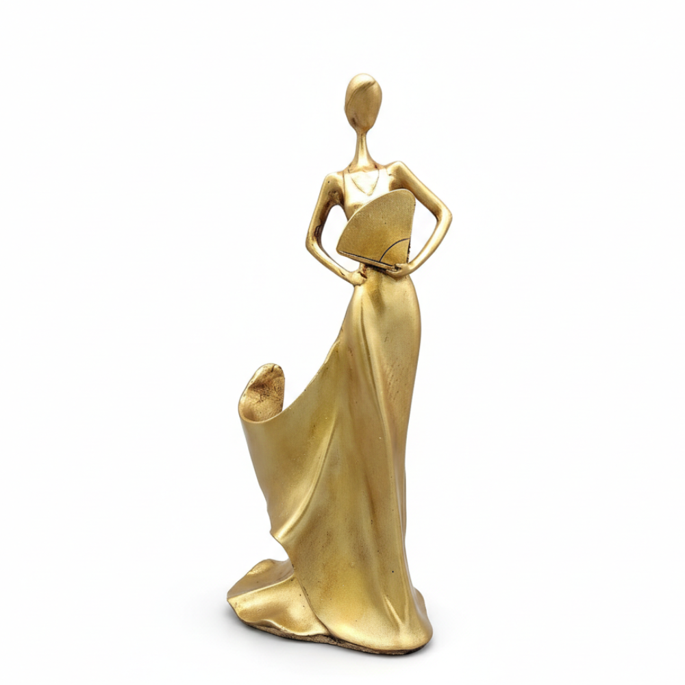 Abstract Golden Lady Figurine Showpiece