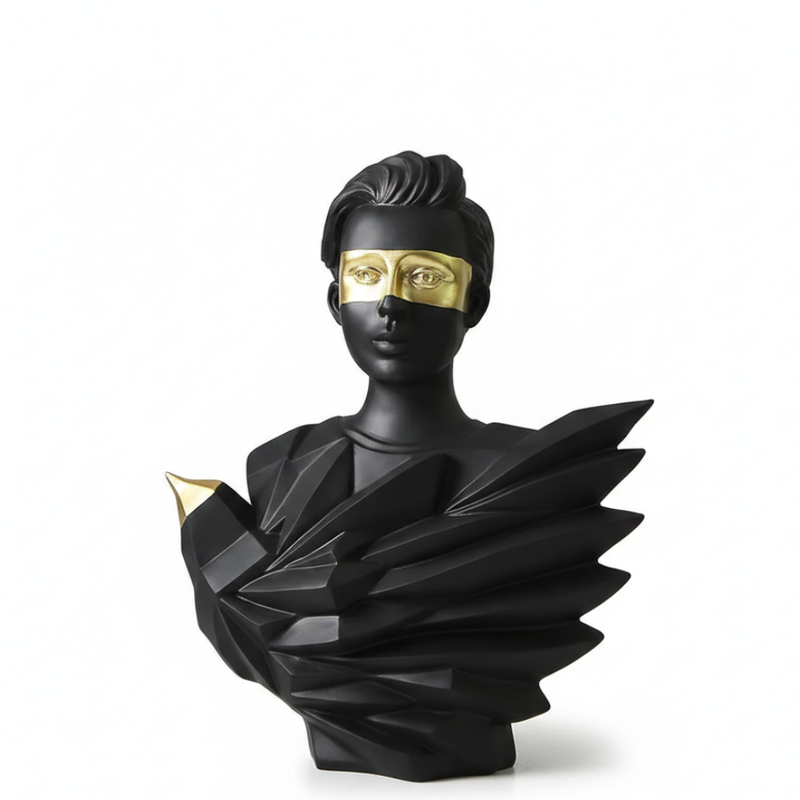 Modern Abstract Human Face Sculpture