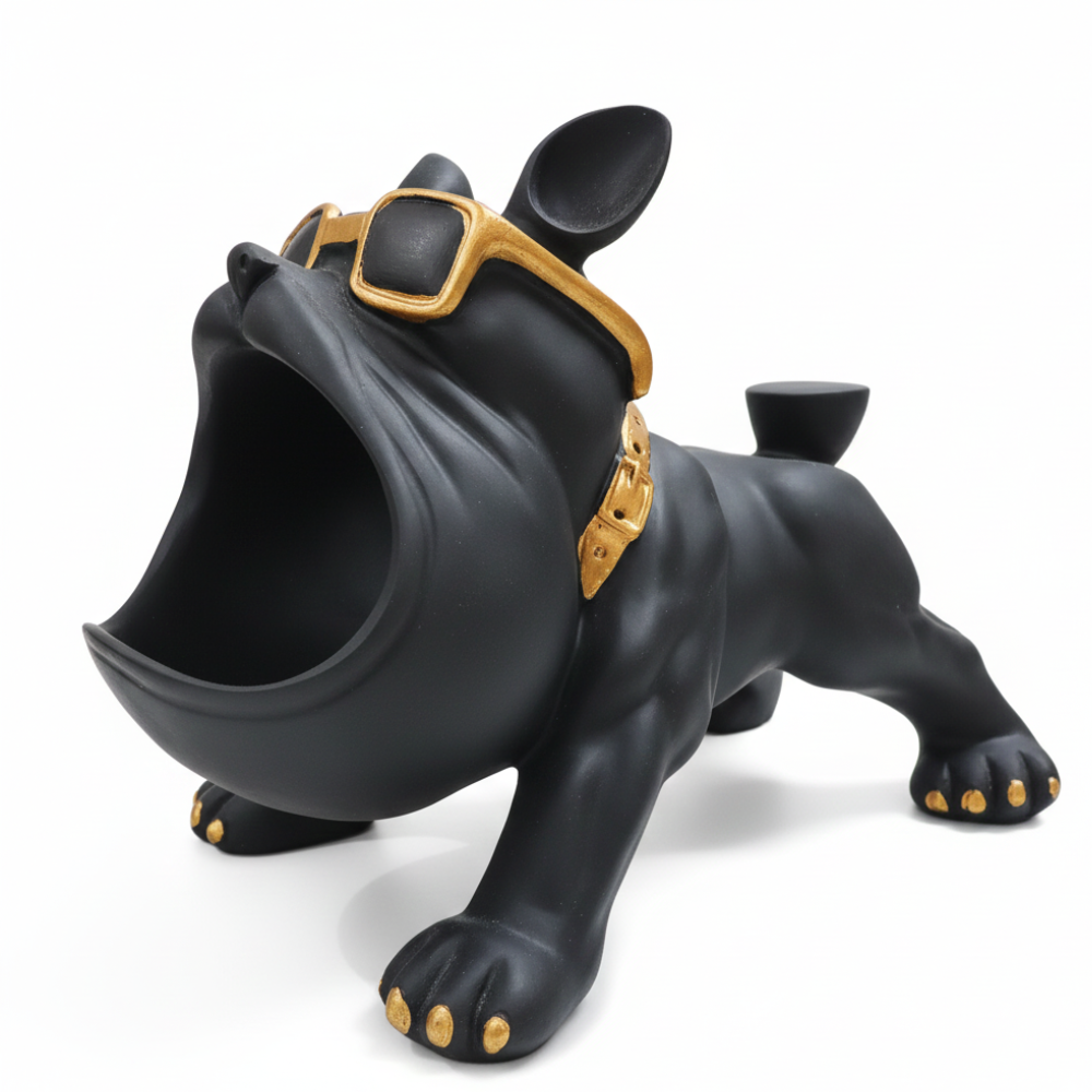 Modern Black Bulldog Showpiece