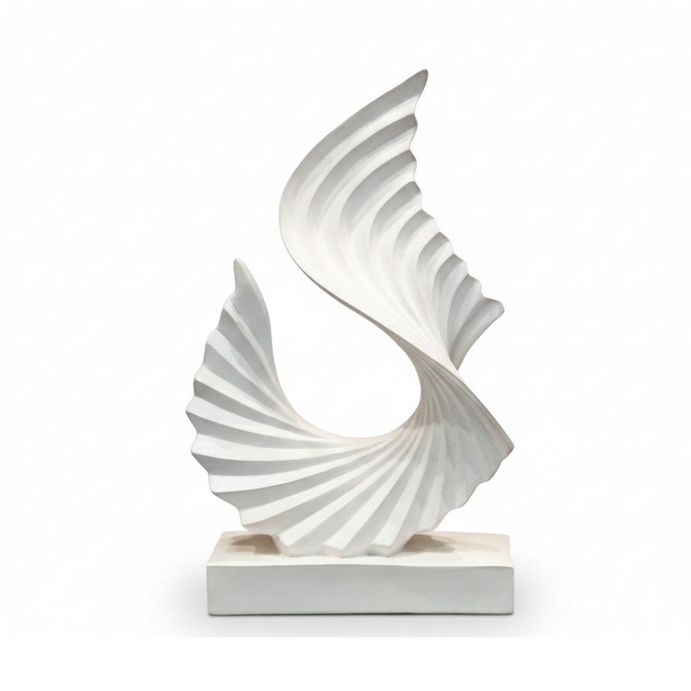 Abstract White Wave Sculpture