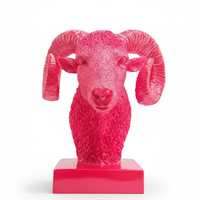Red Ram Head Sculpture