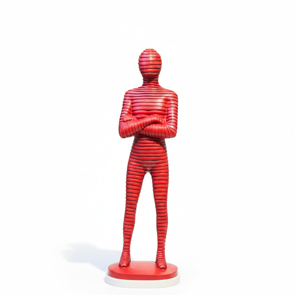 Modern Red Abstract Human Figurine Showpiece
