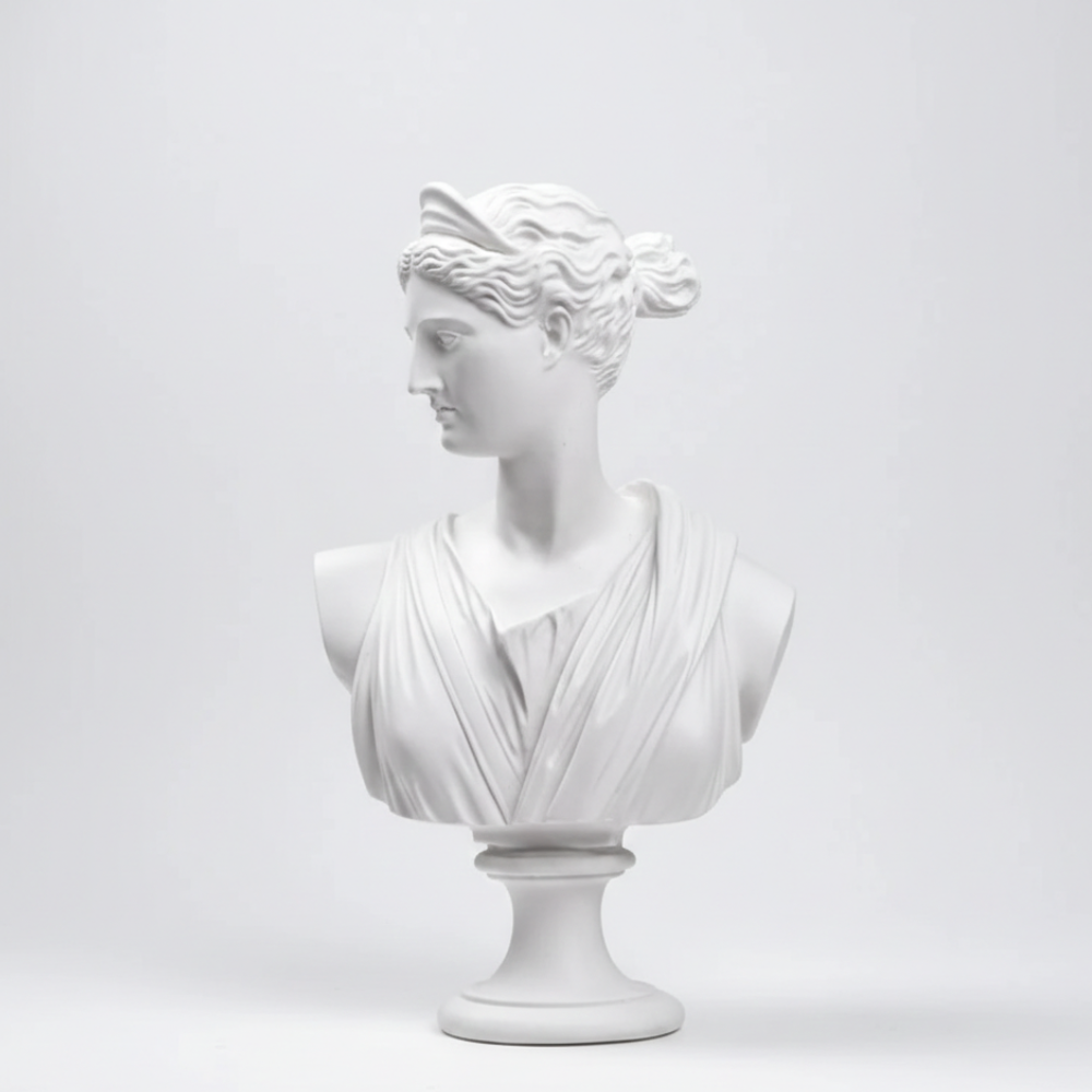 Classic White Greek Goddess Bust Sculpture