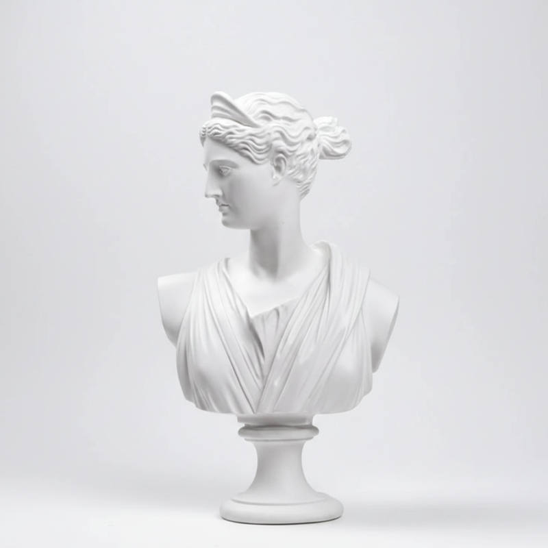 Classic White Greek Goddess Bust Sculpture