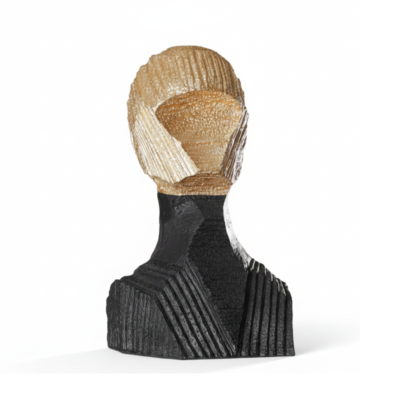 Abstract Dual-Tone Bust Sculpture