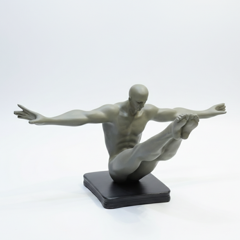 Grey Abstract Human Balance Sculpture