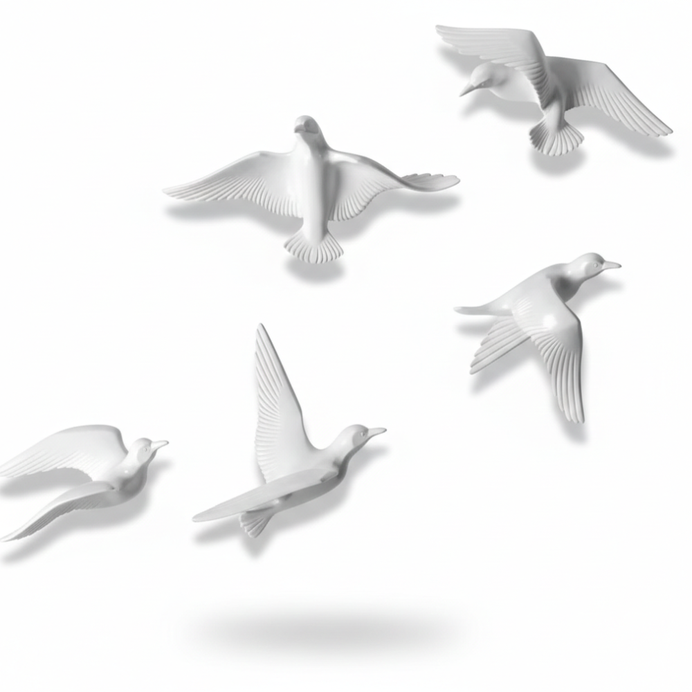 Flying White Birds Wall Décor