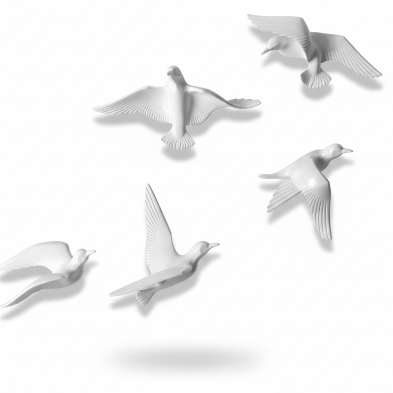 Flying White Birds Wall Décor