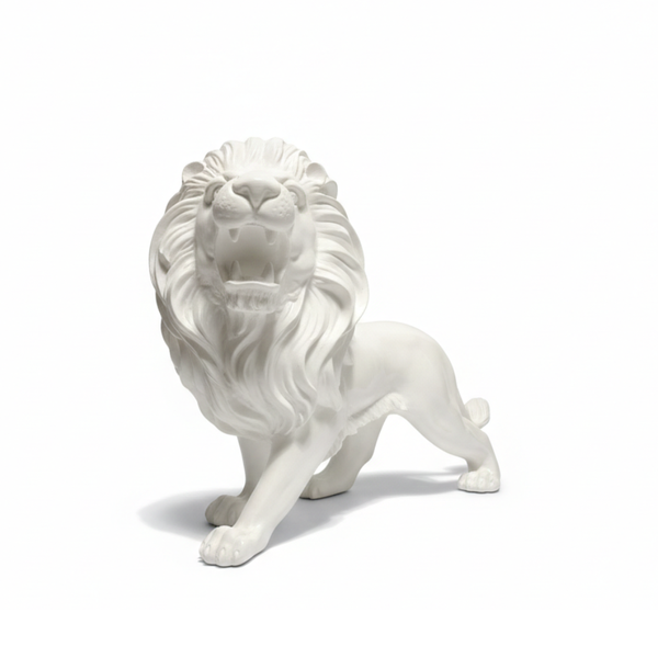 Elegant White Lion Sculpture