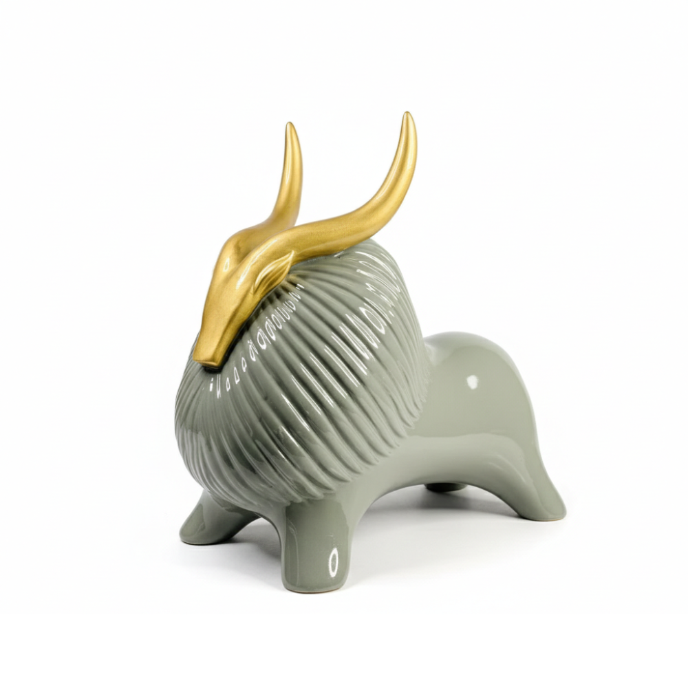 Modern Ceramic Bull Figurine