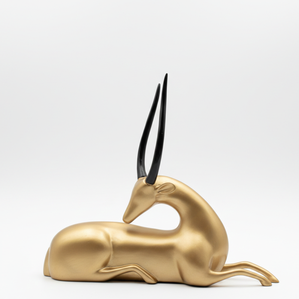 Modern Golden Deer Sculpture