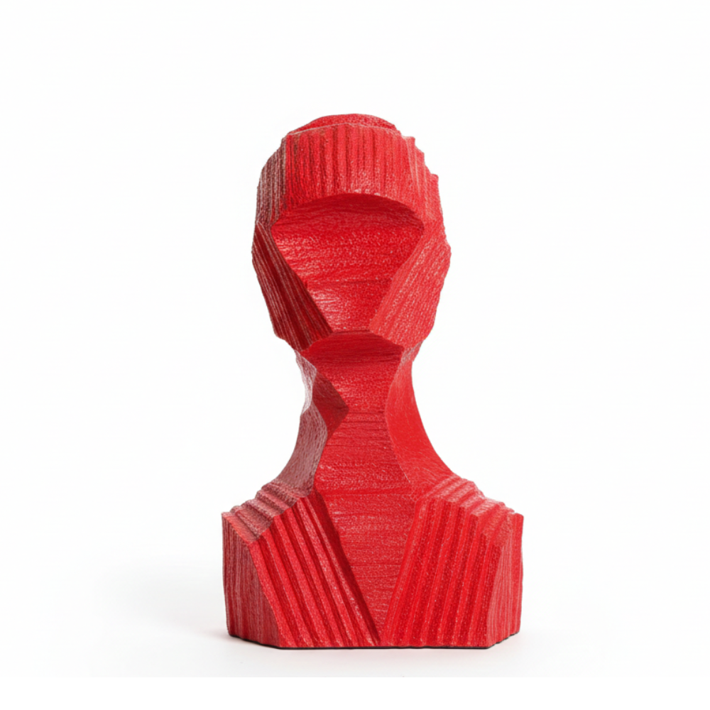 Abstract Red Bust Sculpture