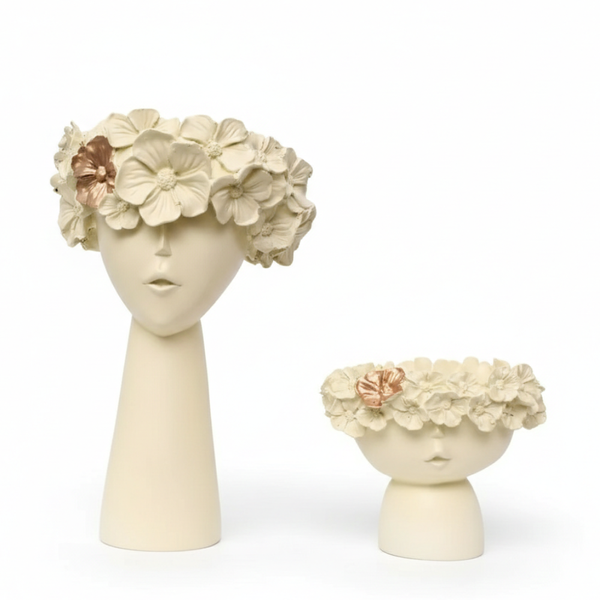 Artistic Floral Face Vase Set