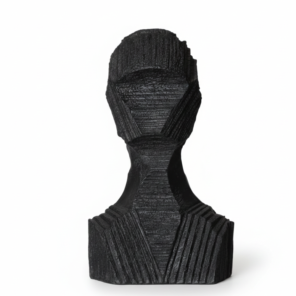 Abstract Black Bust Sculpture