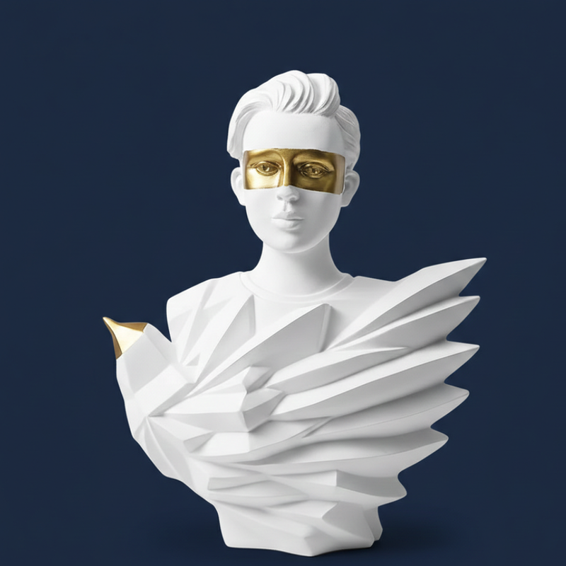 Abstract Human with Dove Sculpture