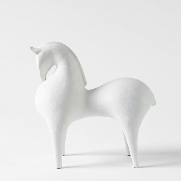 Modern Abstract White Horse Showpiece