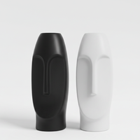 Abstract Face Sculpture Vase