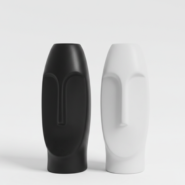 Abstract Face Sculpture Vase