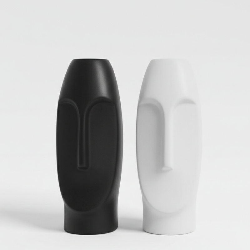 Abstract Face Sculpture Vase