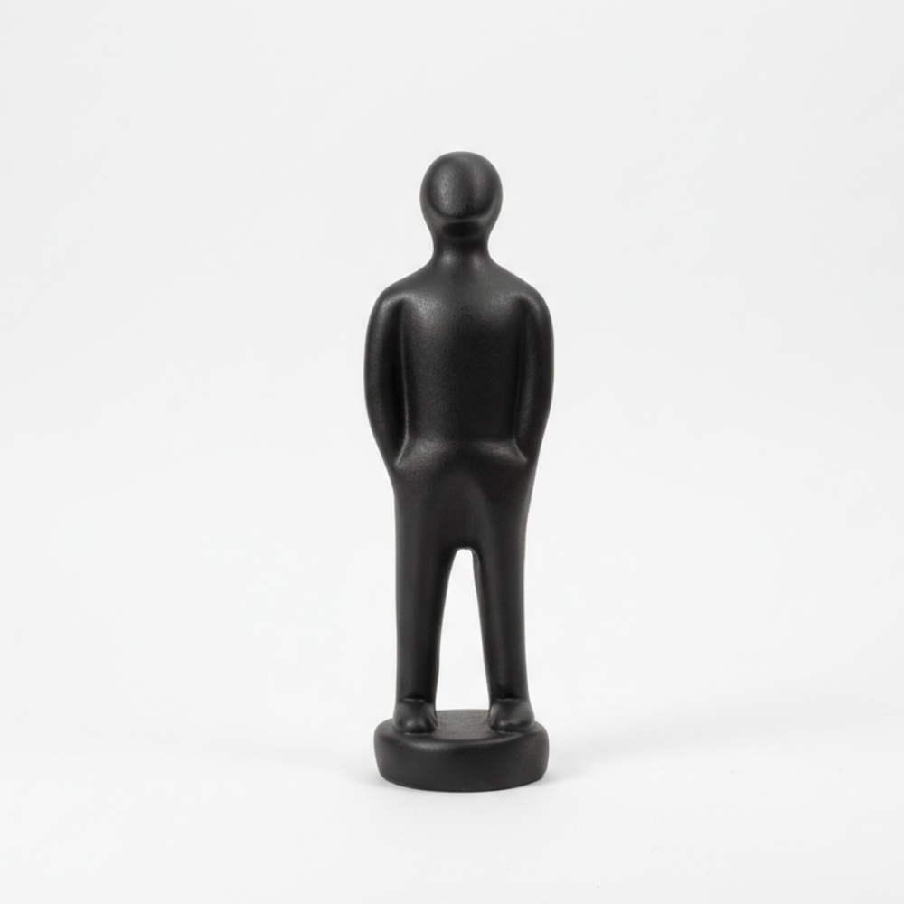 Minimalist Matte Black Resin Statue