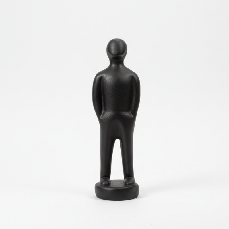 Minimalist Matte Black Resin Statue