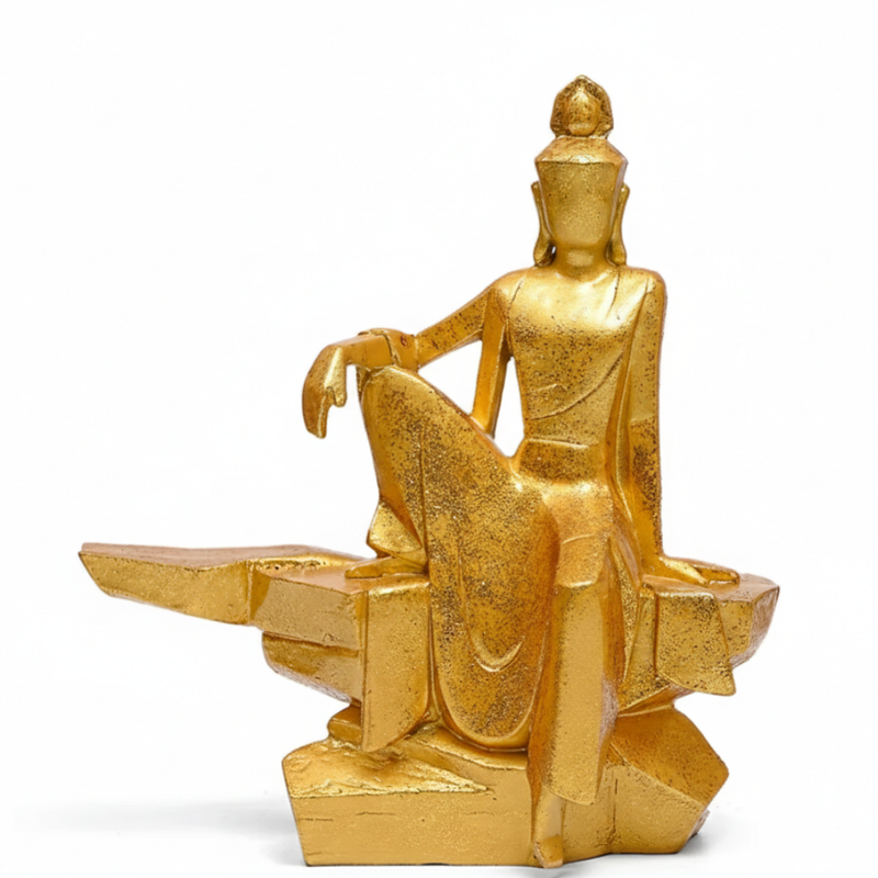 Golden Seated Buddha Sculpture