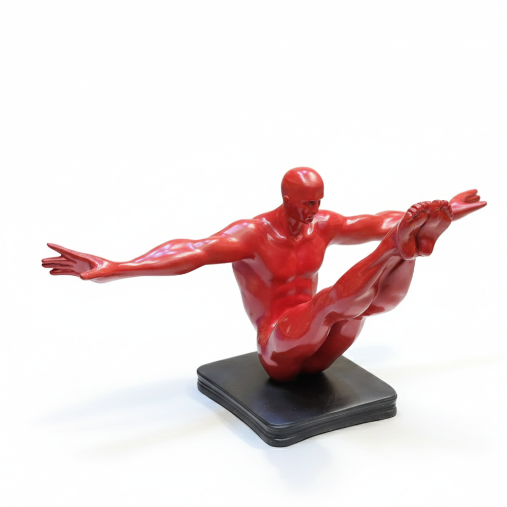 Red Abstract Human Balance Sculpture