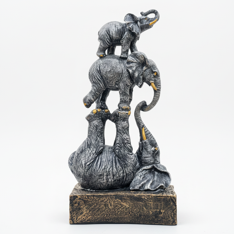 Elephant Family Stacked Showpiece
