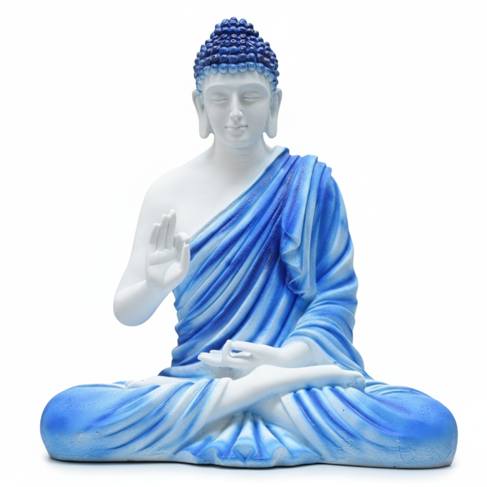 Blue Meditating Buddha Statue