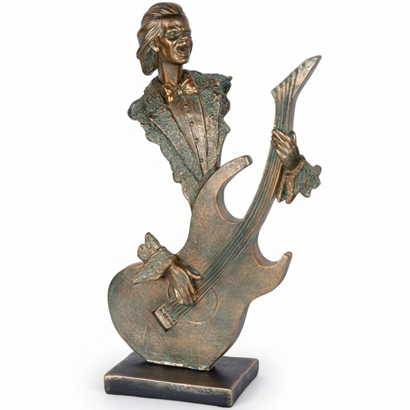 Antique Guitarist Art Statue