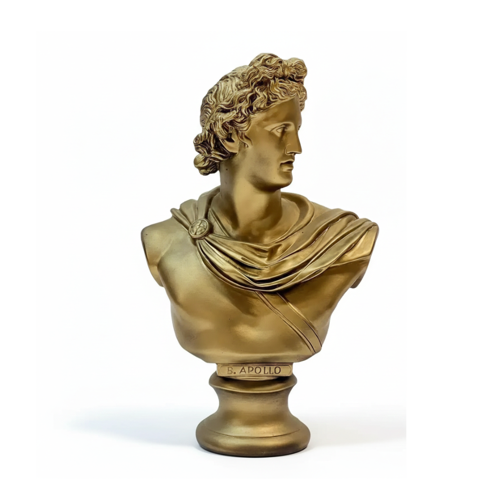 Golden Apollo Belvedere Bust Statue
