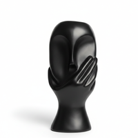 Abstract Black Face Vase