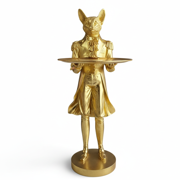 Golden Fox Butler Tray Sculpture