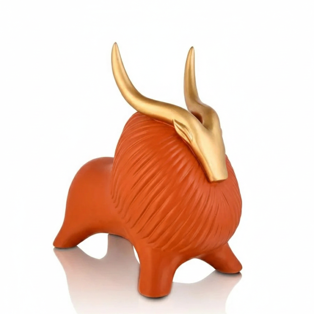 Handcrafted Ceramic Bull Figurine
