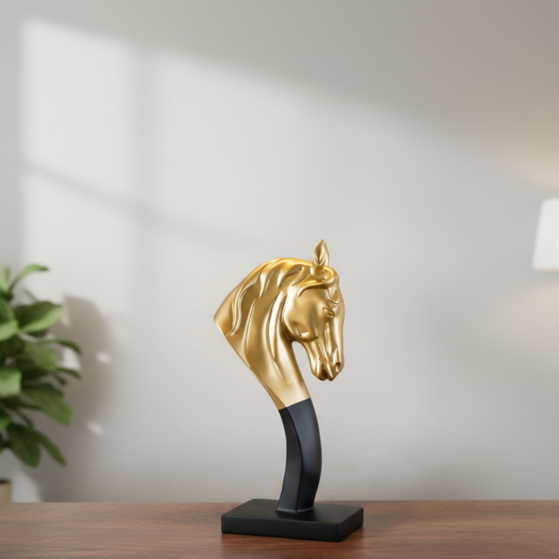 Luxury Golden Horse Head Showpiece