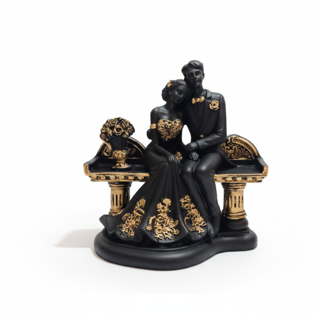 Romantic Couple Sitting Statue