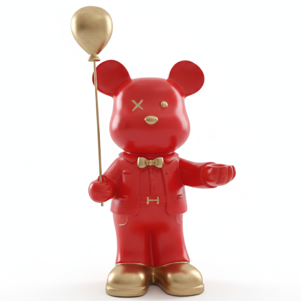 Red & Gold Bear Decorative Showpiece
