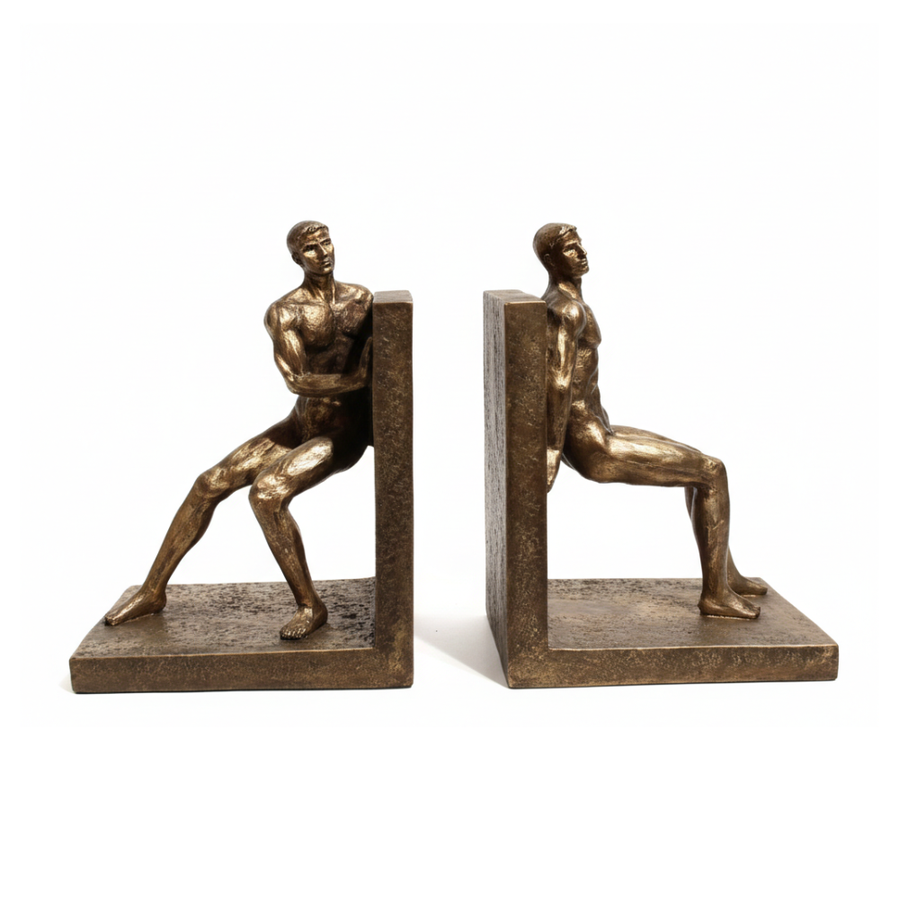 Abstract Bronze Human Bookend