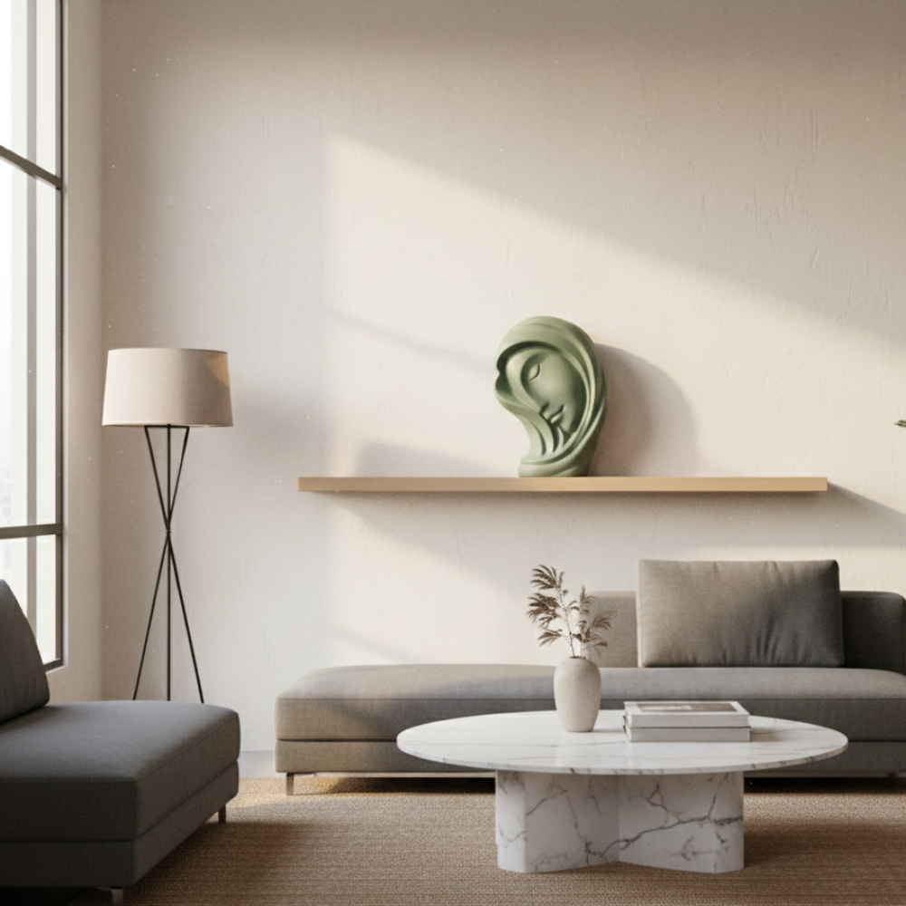 Tranquil Muse Abstract Face Sculpture