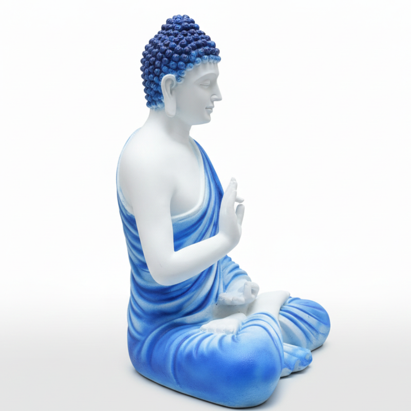 Blue Meditating Buddha Statue