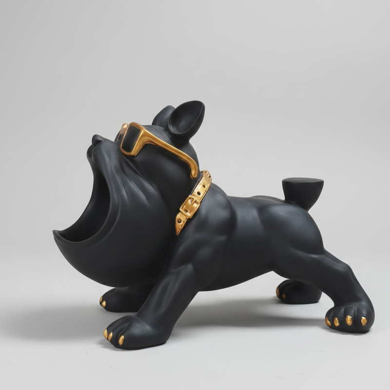 Modern Black Bulldog Showpiece