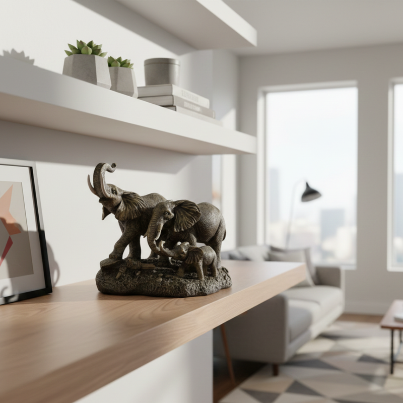 Elephant Family Statue