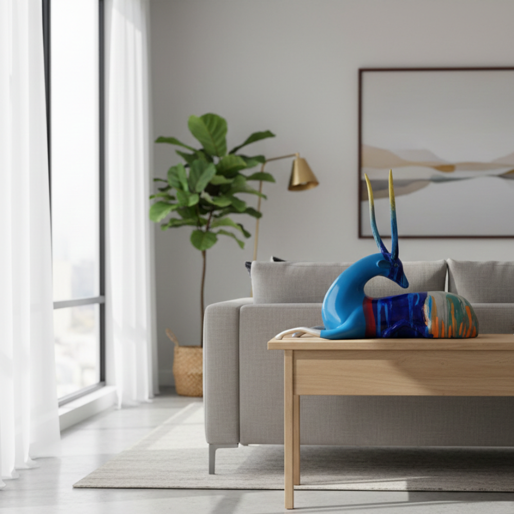 Modern Multicolor Deer Sculpture