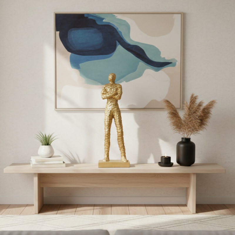 Gold Abstract Human Figure Sculpture