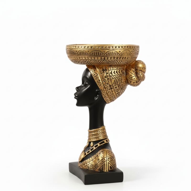 African Lady Bowl Head Showpiece