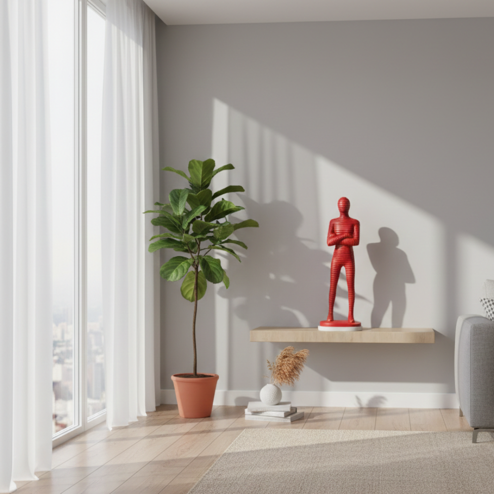 Modern Red Abstract Human Figurine Showpiece