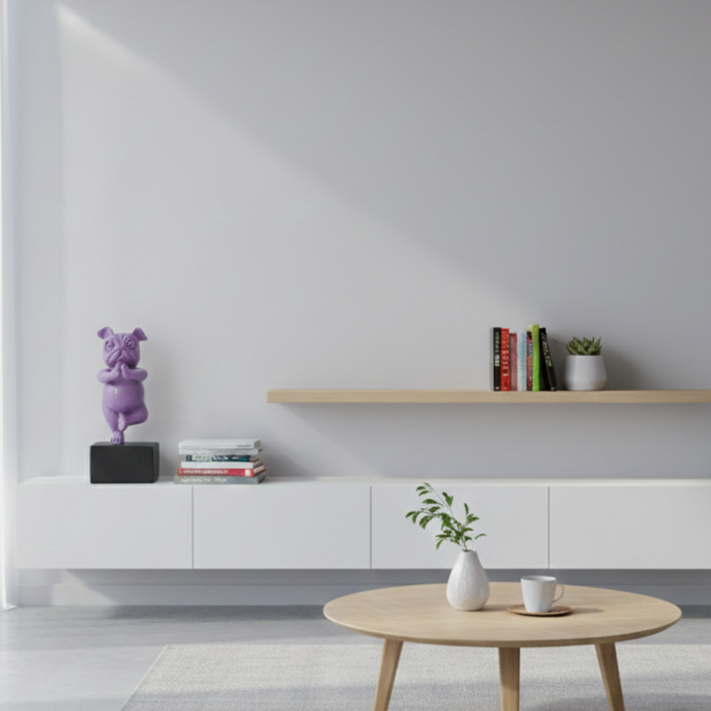 Purple Yoga Dog Figurine Showpiece