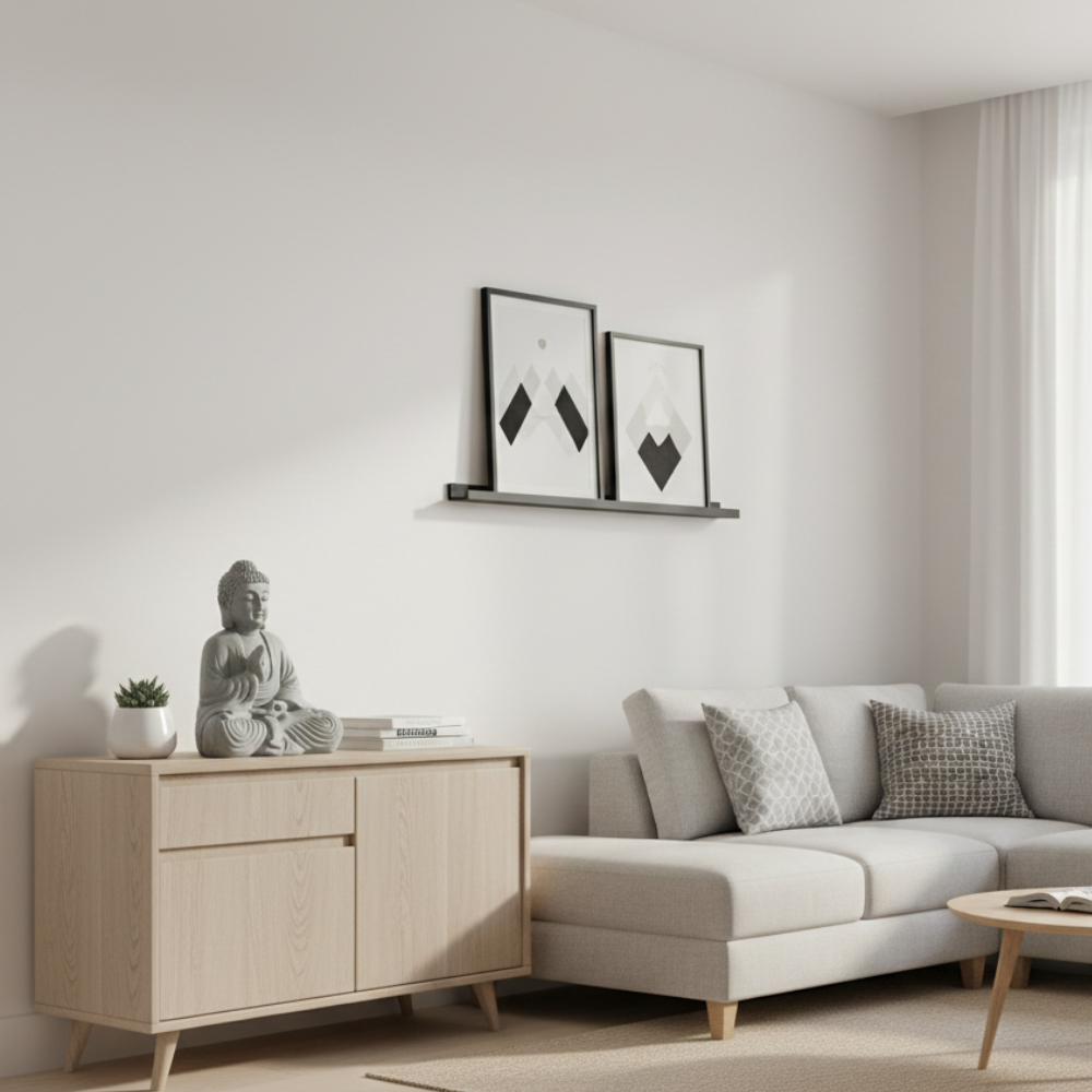 Grey Meditating Buddha Statue